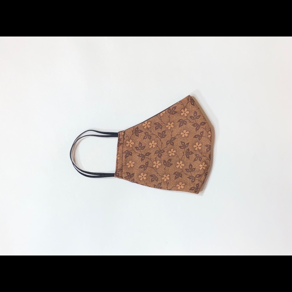 Floral Print on Brown Face Mask